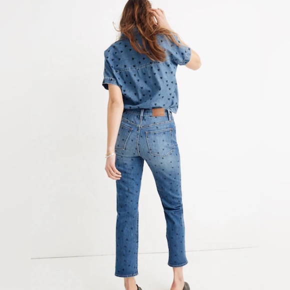 Madewell Classic Straight Jeans Heart Print Edition - Picture 2 of 12